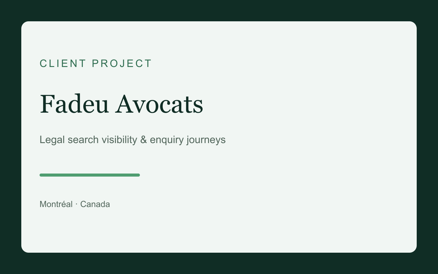 Fadeu Avocats client project visual
