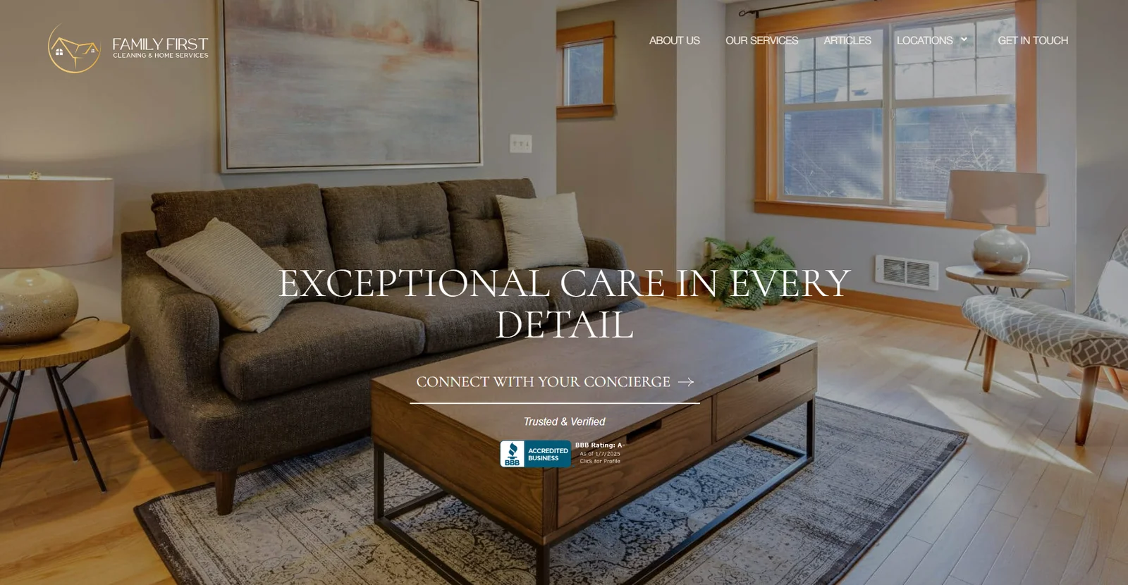Archived Family First Cleaning and Home Services homepage
